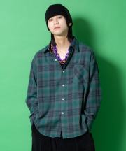 a.p.o.v. クラシックチェック柄コットンネルシャツ/グリーン