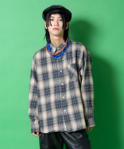 a.p.o.v. クラシックチェック柄コットンネルシャツ/ネイビー系1