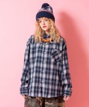 a.p.o.v. クラシックチェック柄コットンネルシャツ/ネイビー系3