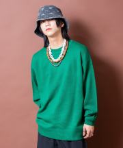 a.p.o.v. カラーバリエーションオーバーサイズクルーネックニットセーター/グリーン