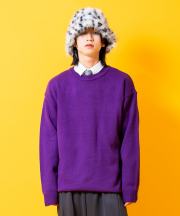a.p.o.v. カラーバリエーションオーバーサイズクルーネックニットセーター/パープル