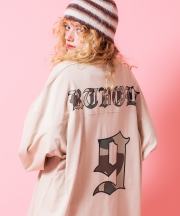 a.p.o.v. カモフラロゴプリントバックナンバリングオーバーサイズカットソー/ベージュ