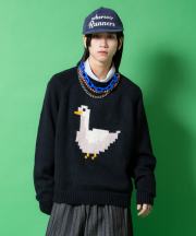 a.p.o.v. ガチョウニットセーター/ブラック