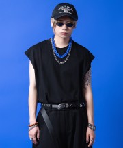a.p.o.v. オーバーサイズノースリーブカットソー/ブラック