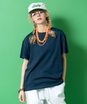 a.p.o.v. 短丈ルーズTシャツ/ネイビー