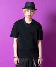 a.p.o.v. ダメージギミックルーズ短丈Tシャツ/ブラック