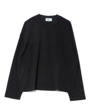 a.p.o.v. クロップド丈ワッフルロングTシャツ/ブラック