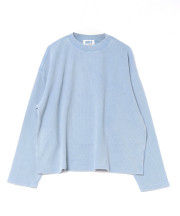 a.p.o.v. クロップド丈ワッフルロングTシャツ/ライトブルー