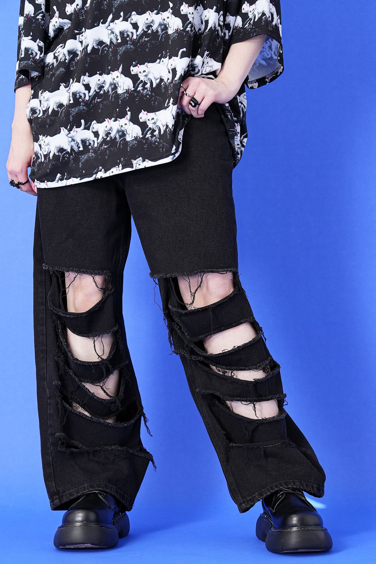 15oz Raw Selvedge Loose Fit Jeans – A$APMODE ASAPMODE 系 ブラック 