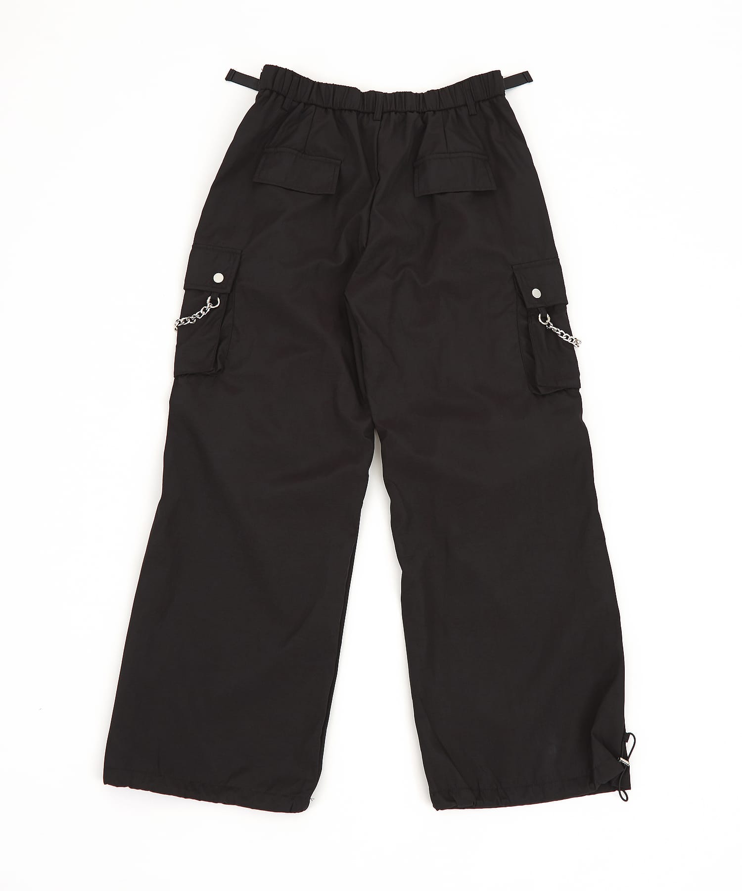 ドレープチェーンナイロンカーゴパンツ / メンズ レディース ルーズ  