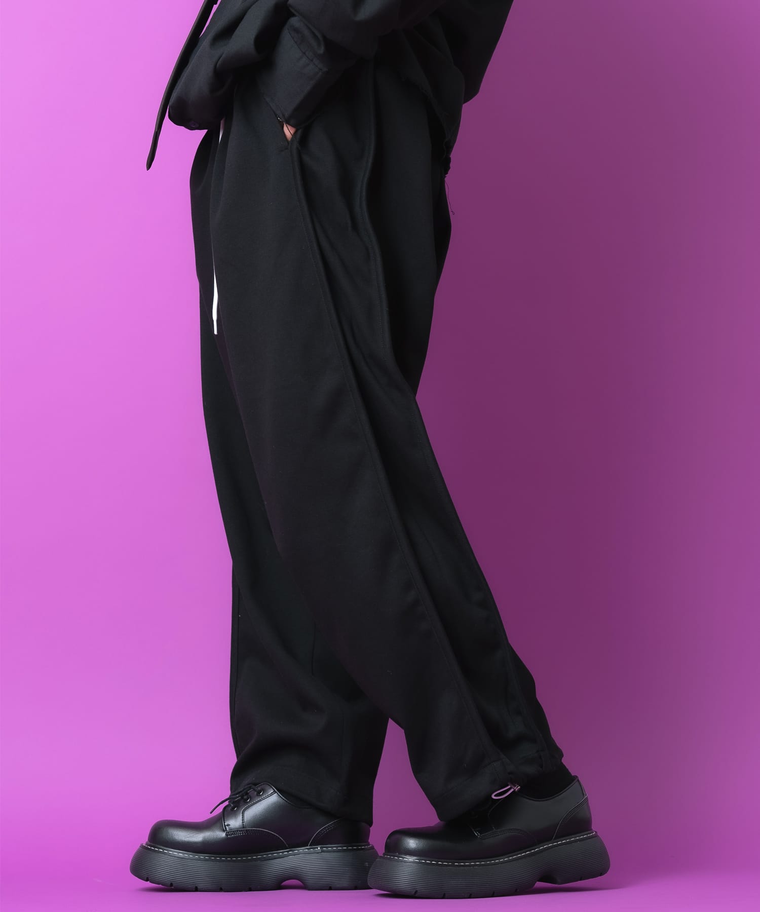 a.p.o.v. -ankoROCK's select- ダブルサイドパイピングボックスワイドパンツ