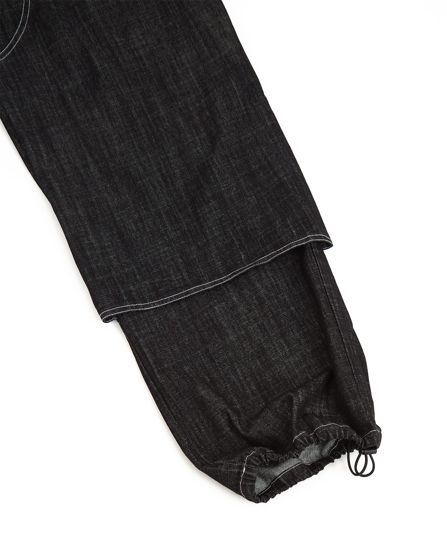 フェイクレイヤードダブルニースーパーワイドデニムパンツ / ジーンズ フェイクレイヤードダブルニースーパーワイドデニムパンツ / ジーンズ