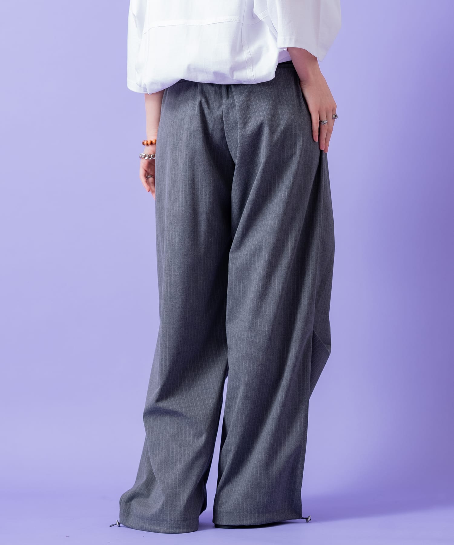 HARE スラックス 「SET UP対応」DABOルーズワイドパンツ(HARE