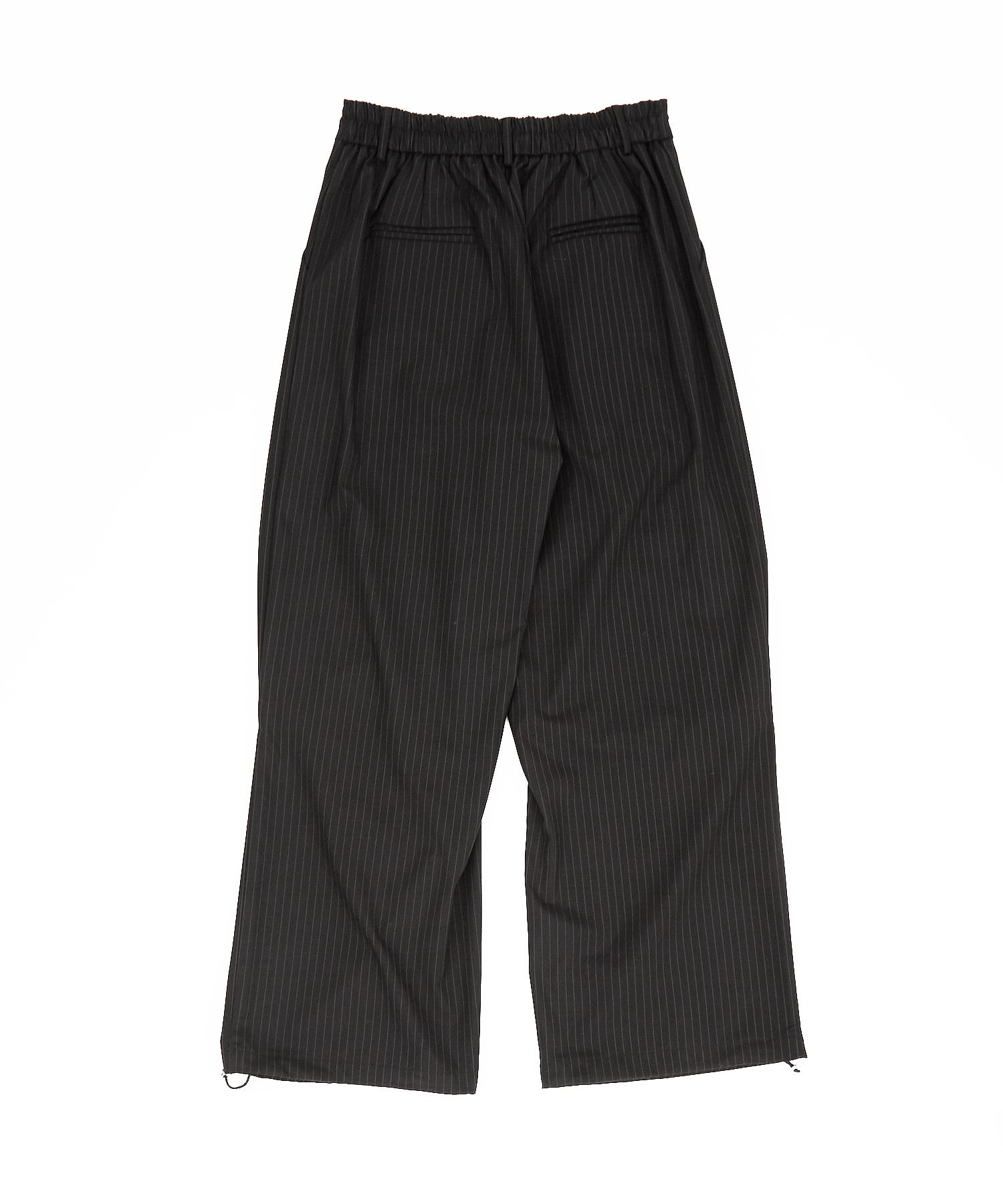 00s~ 2タック スラックス 袴パンツ ショーツ ドレープ モードロック ドレープニータックピンストライプフレアツータックスラックス