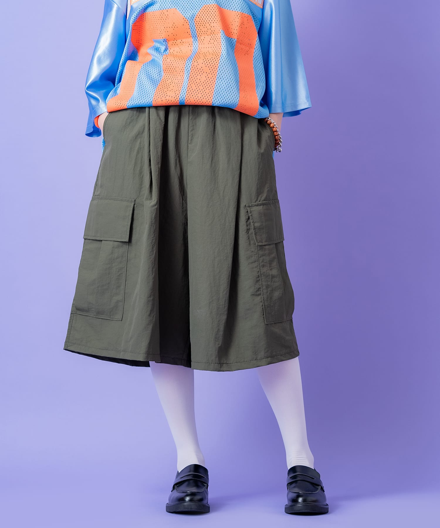 スーパービッグナイロンカーゴハーフパンツ / メンズ レディース ユニ