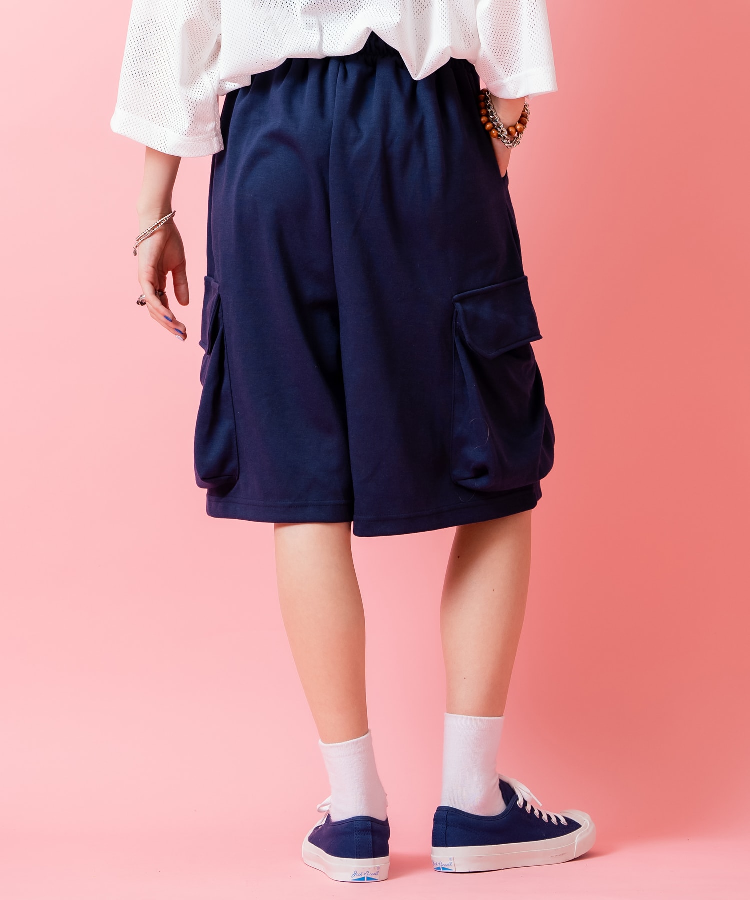スウェットワイドカーゴハーフパンツ / メンズ レディース ユニ