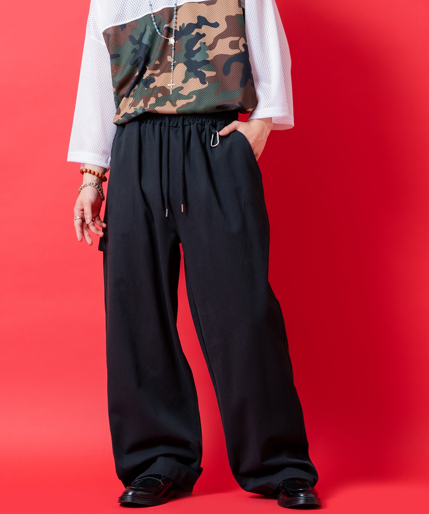 【セール】 a.p.o.v. -ankoROCK's select- カラビナキーリング付きワイドワークコットンパンツ