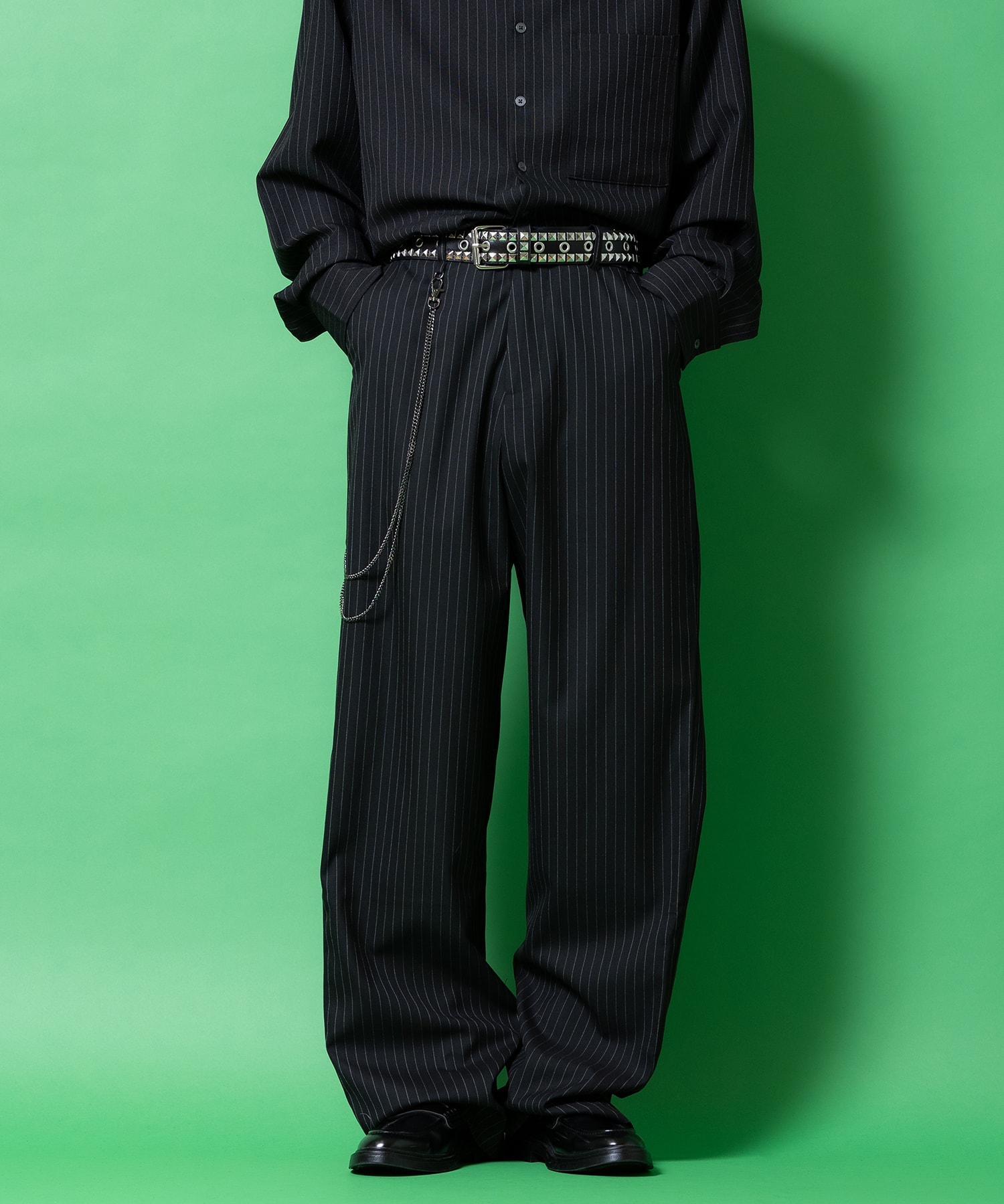 80s 90s Vintage 2タックバギーワイドスラックス ストライプ　黒 80s 90s Vintage 2タックバギーワイドスラックス ストライプ 黒 80s