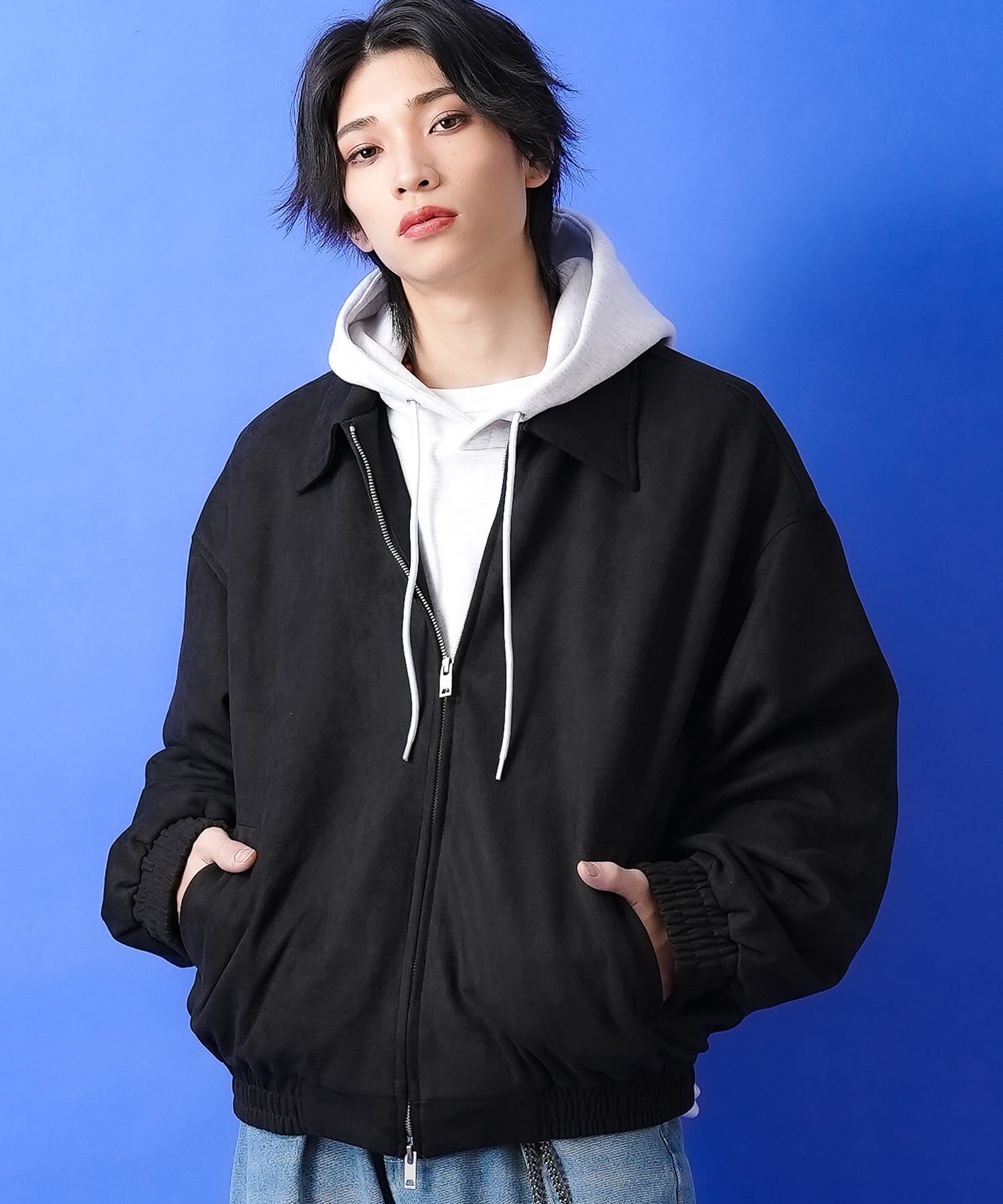 a.p.o.v.  スウェードジップアップジャケット