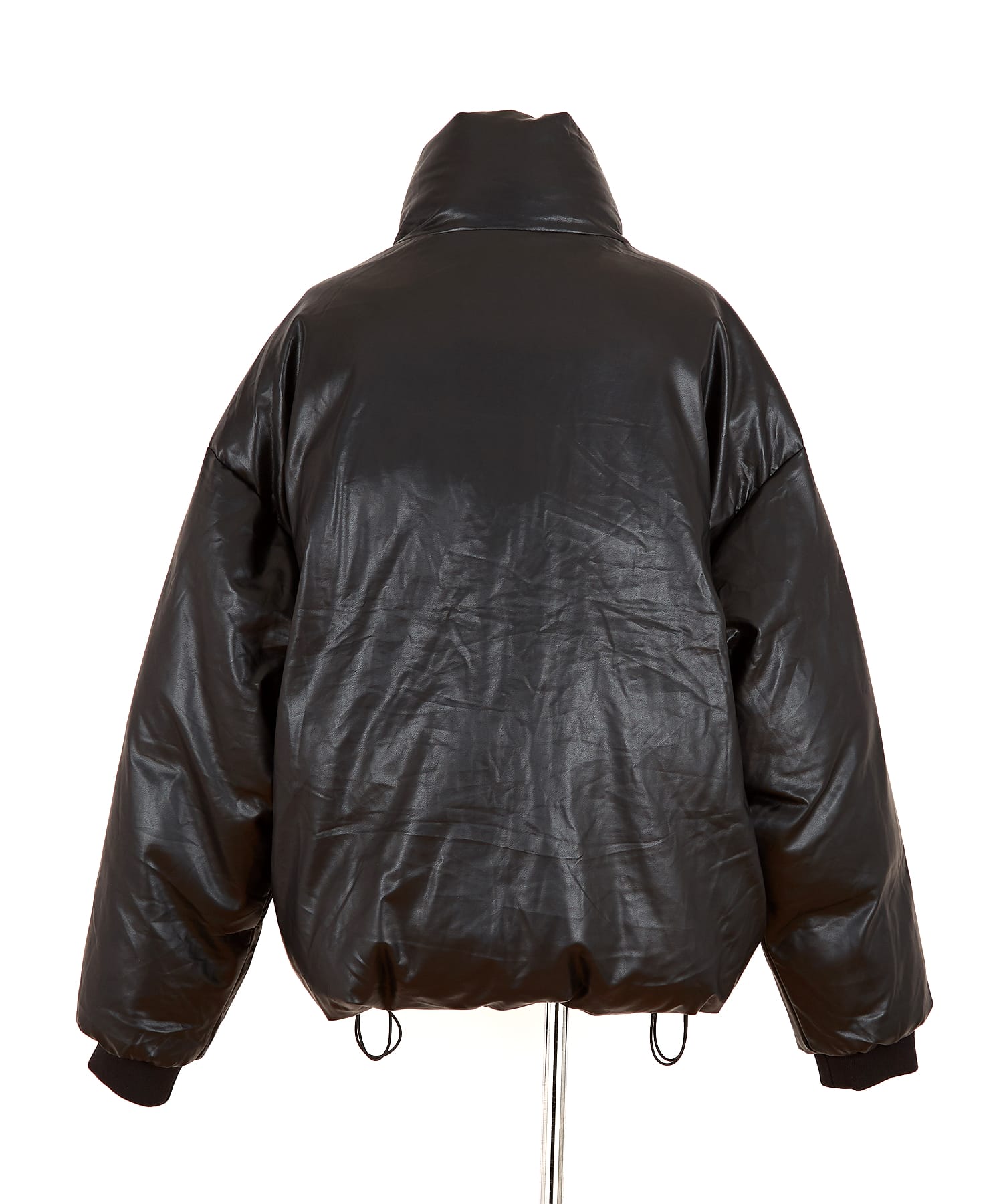 マットカラー合成皮革オーバーサイズ中綿ジャケット/ ブルゾン メンズ