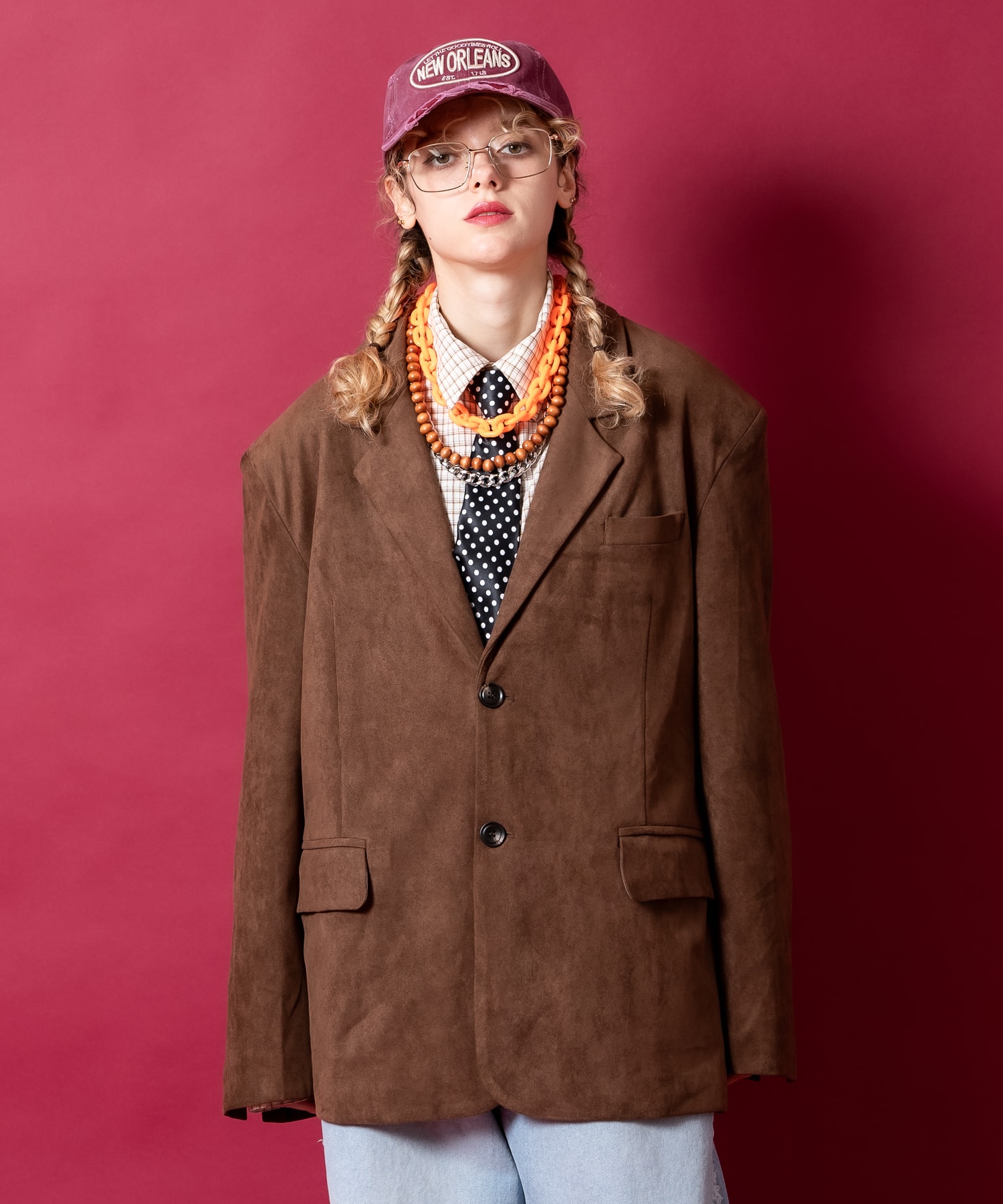 a.p.o.v. スウェード合成皮革２ボタンテーラードジャケット