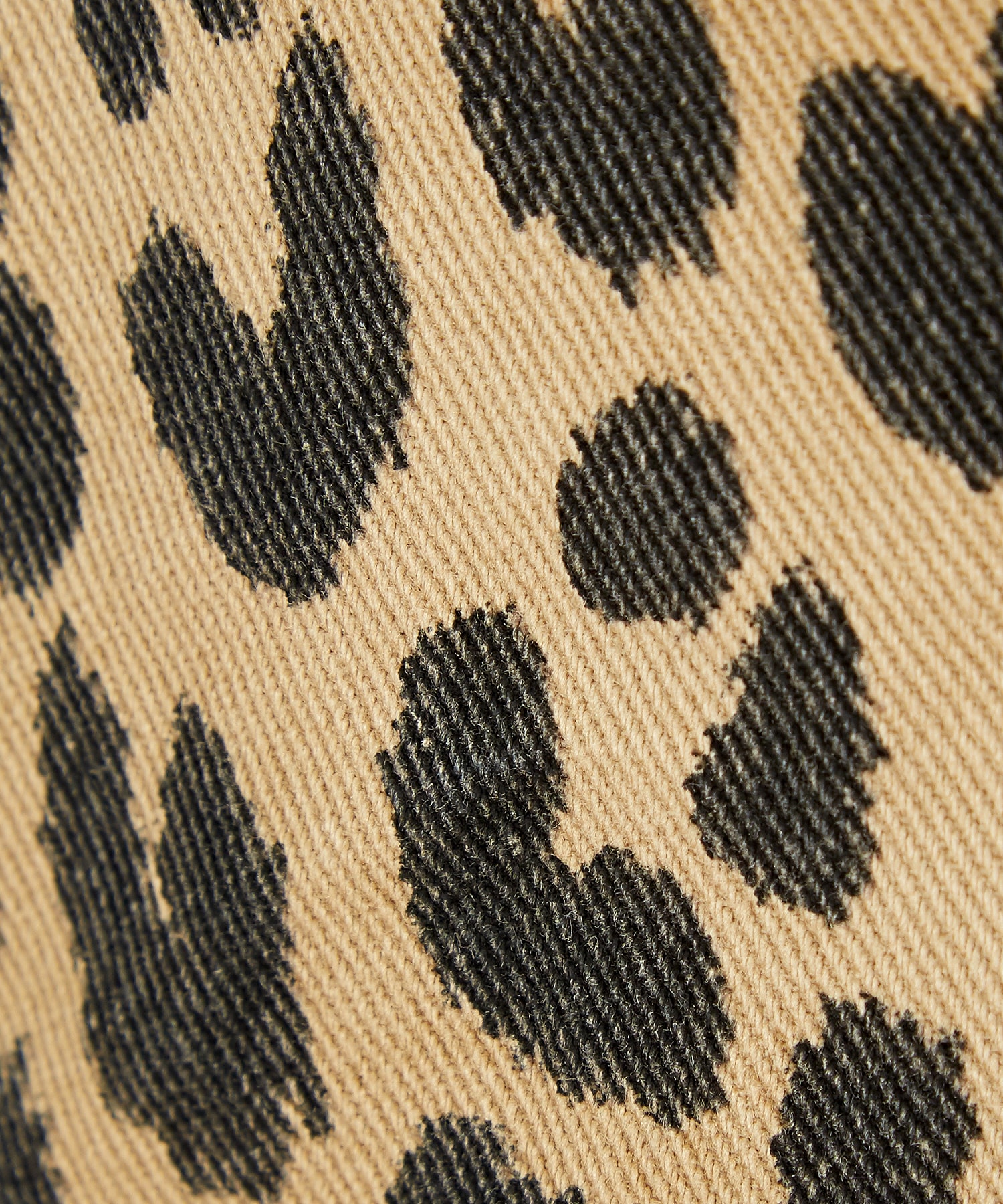 ブラック襟切替レオパードコットン短丈ワークジャケット / ユニ