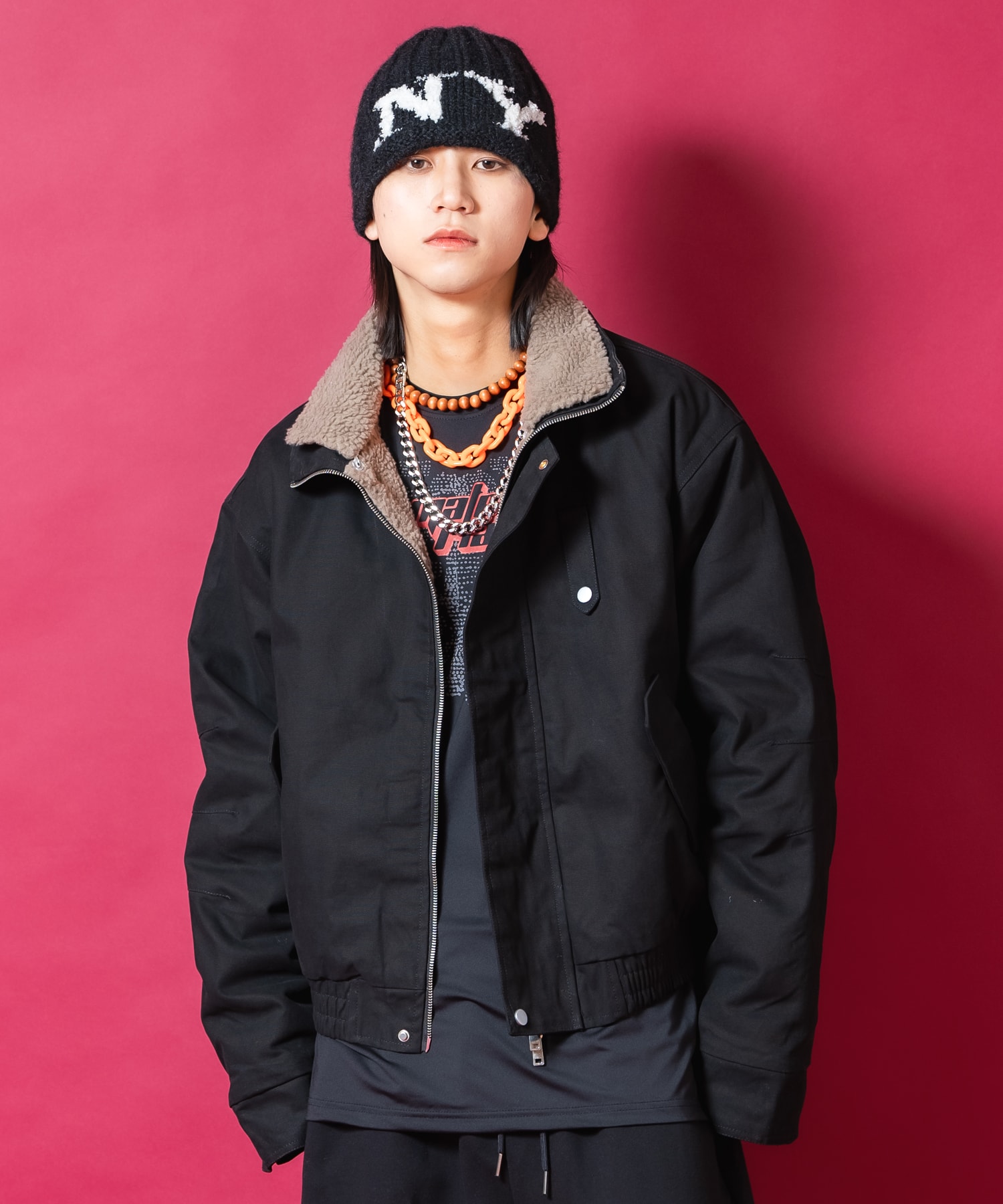 90s 80s ボア ブルゾン ジャケット C17  ミリタリー  総柄 90年代 OUTBROOK 雪山柄 リバーシブル ボアブルゾン レディースL