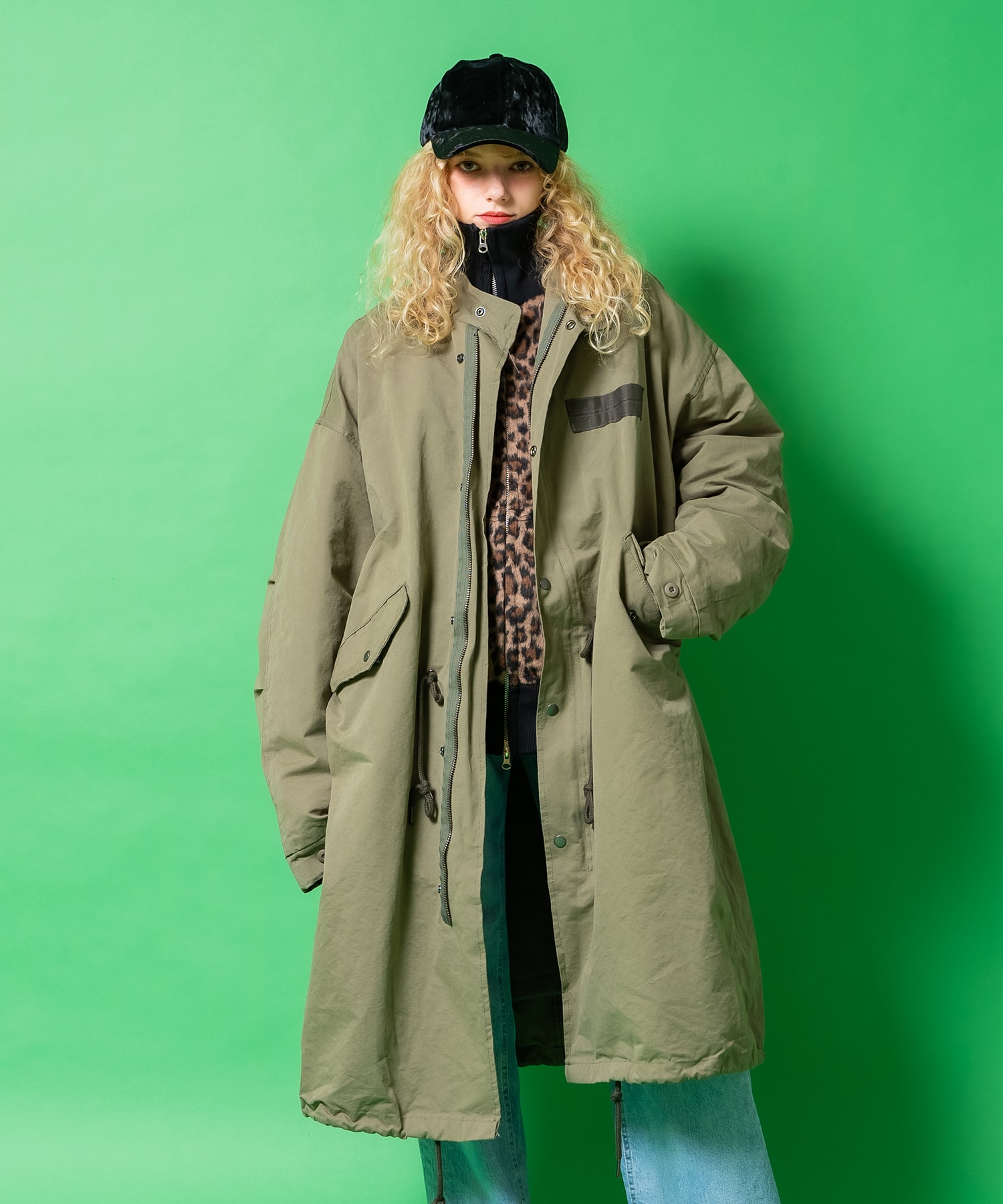 a.p.o.v. ピーチ加工コットン裏フリーススーパーオーバーサイズモッズコート