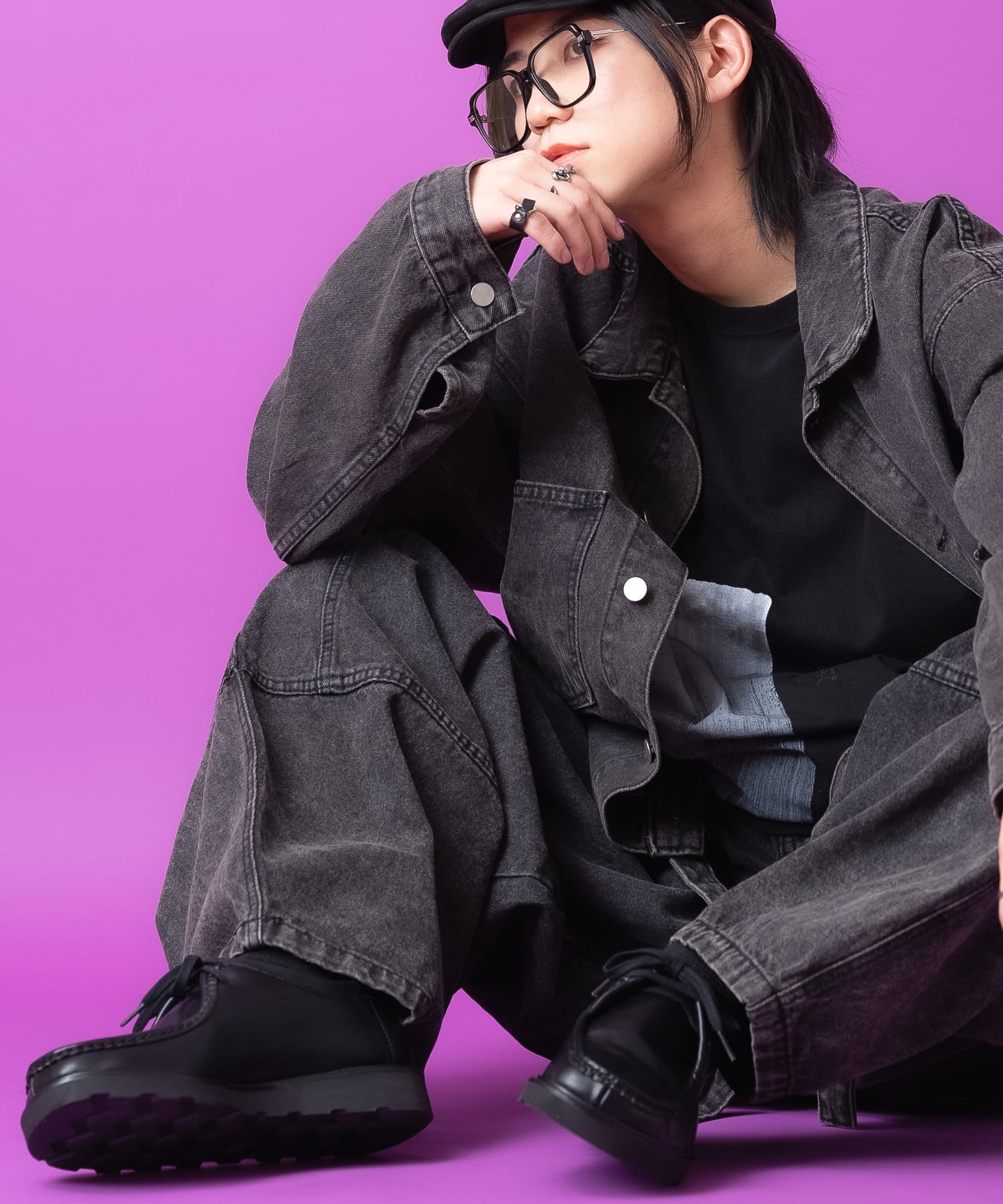 a.p.o.v.  合成皮革モカシンシューズ