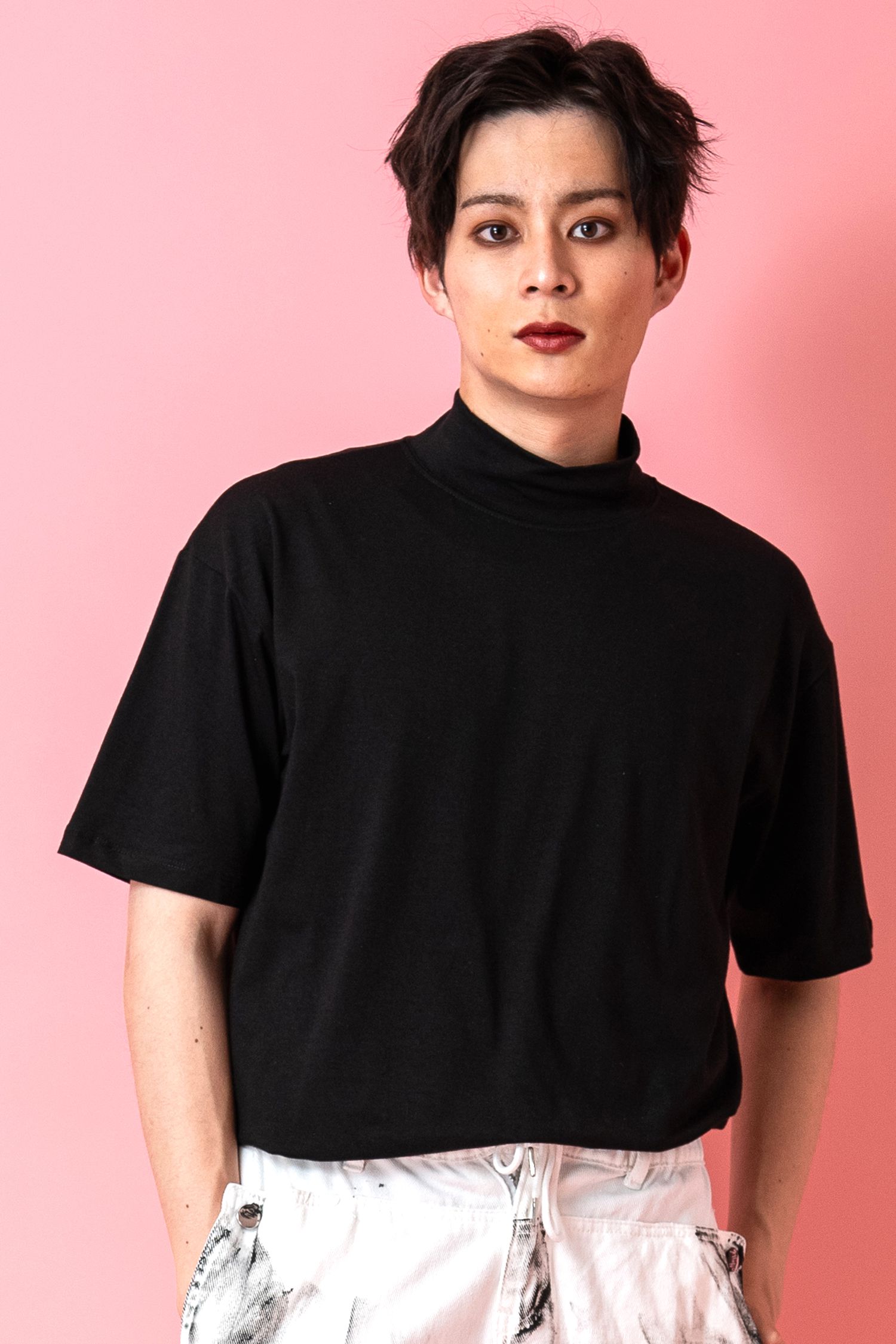 【新品未使用】rough&swell レディース　モックネック　ポロTシャツ　S 新品未使用】rough&swell レディース モックネック ポロTシャツ S