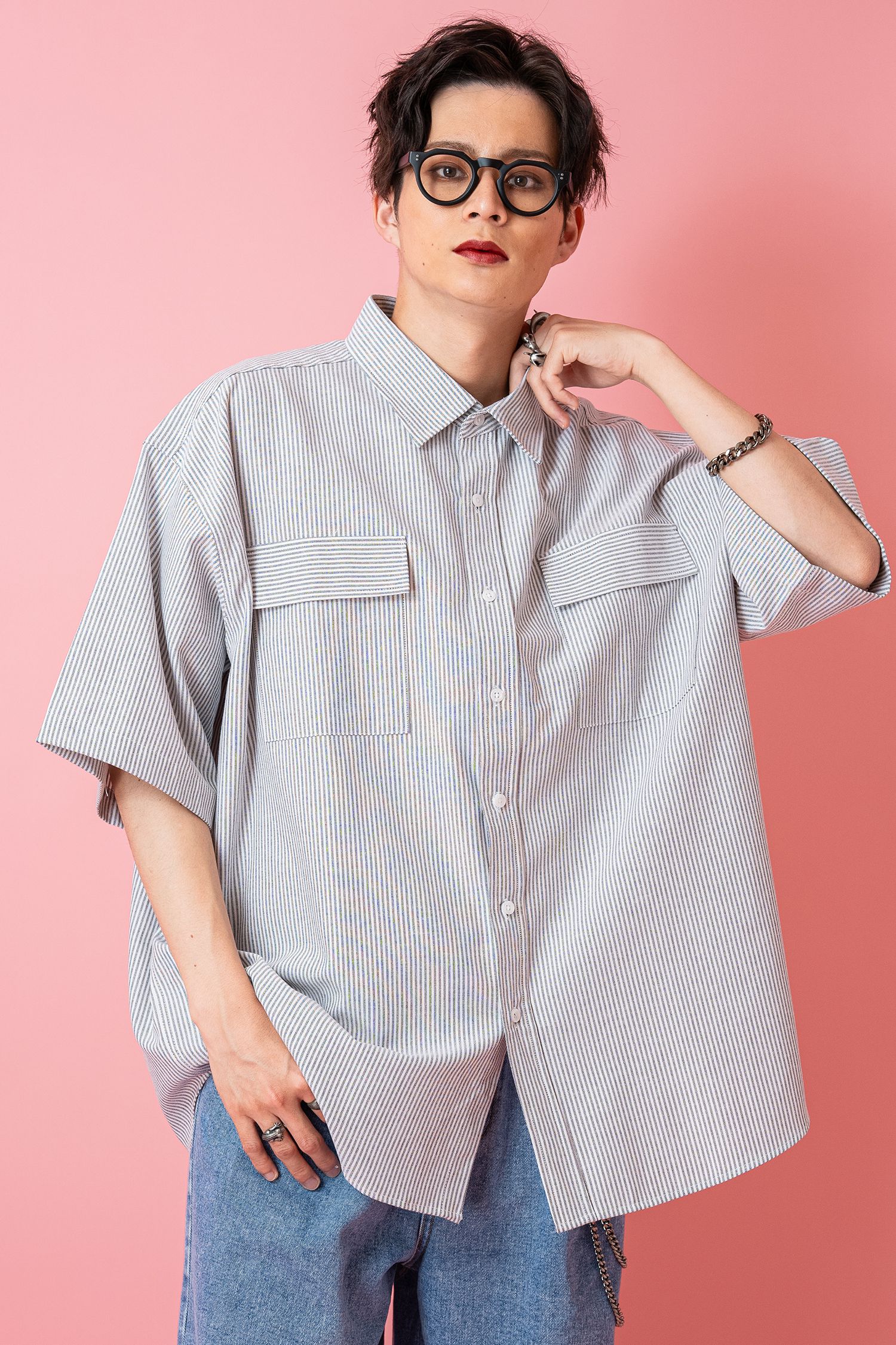 楽天市場】【中古】Uhr 2023AW 「Over Shirt Tunic」 ストライプ