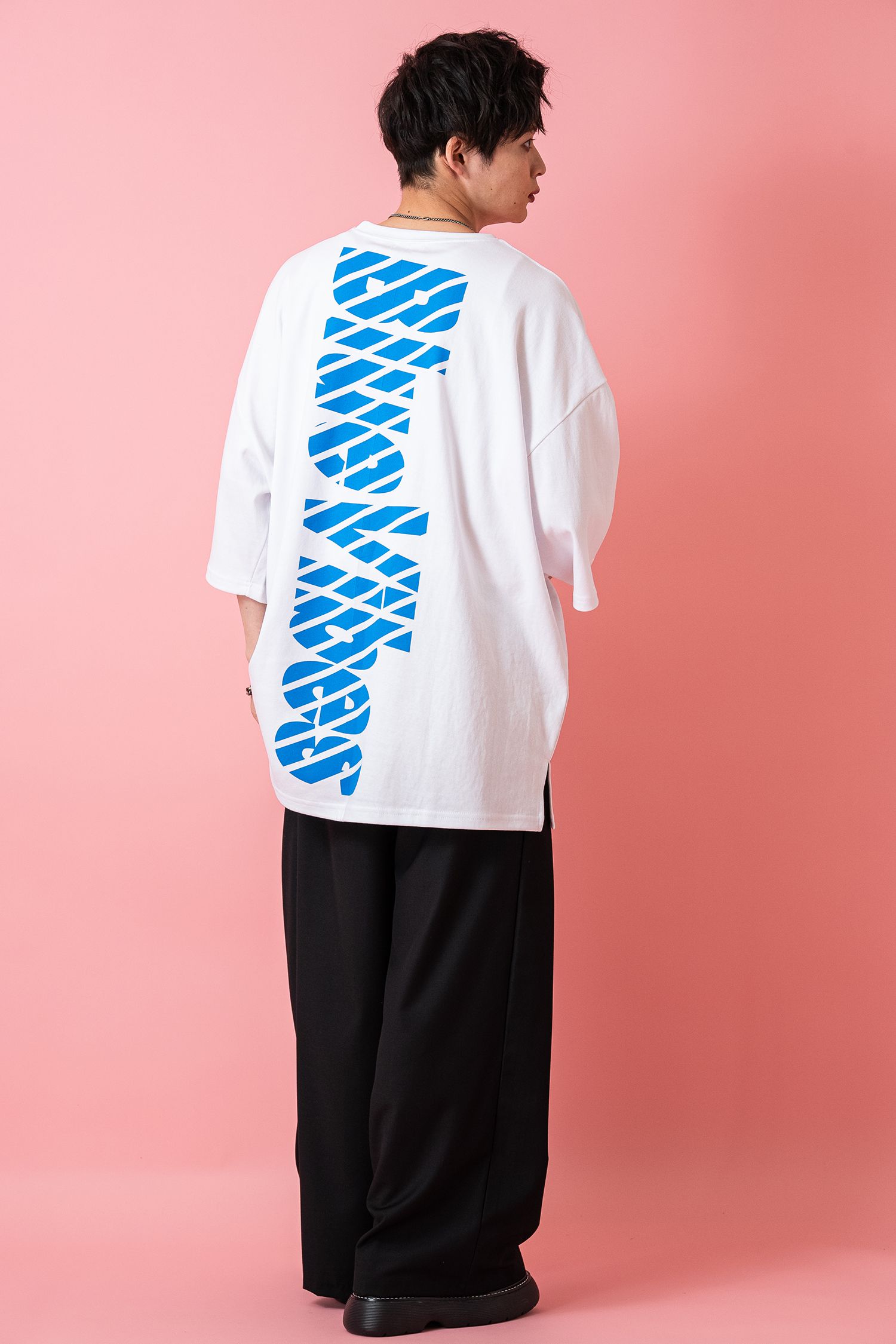 andrea&co. バックオープングラフィックTシャツ+ラップデザインデニム バリエーショングラフィックビッグTシャツ / メンズ レディース