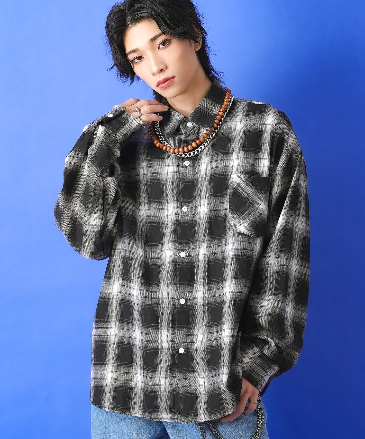 【期間限定 5％OFF】 a.p.o.v. -ankoROCK's select- オンブレチェックネルシャツ 