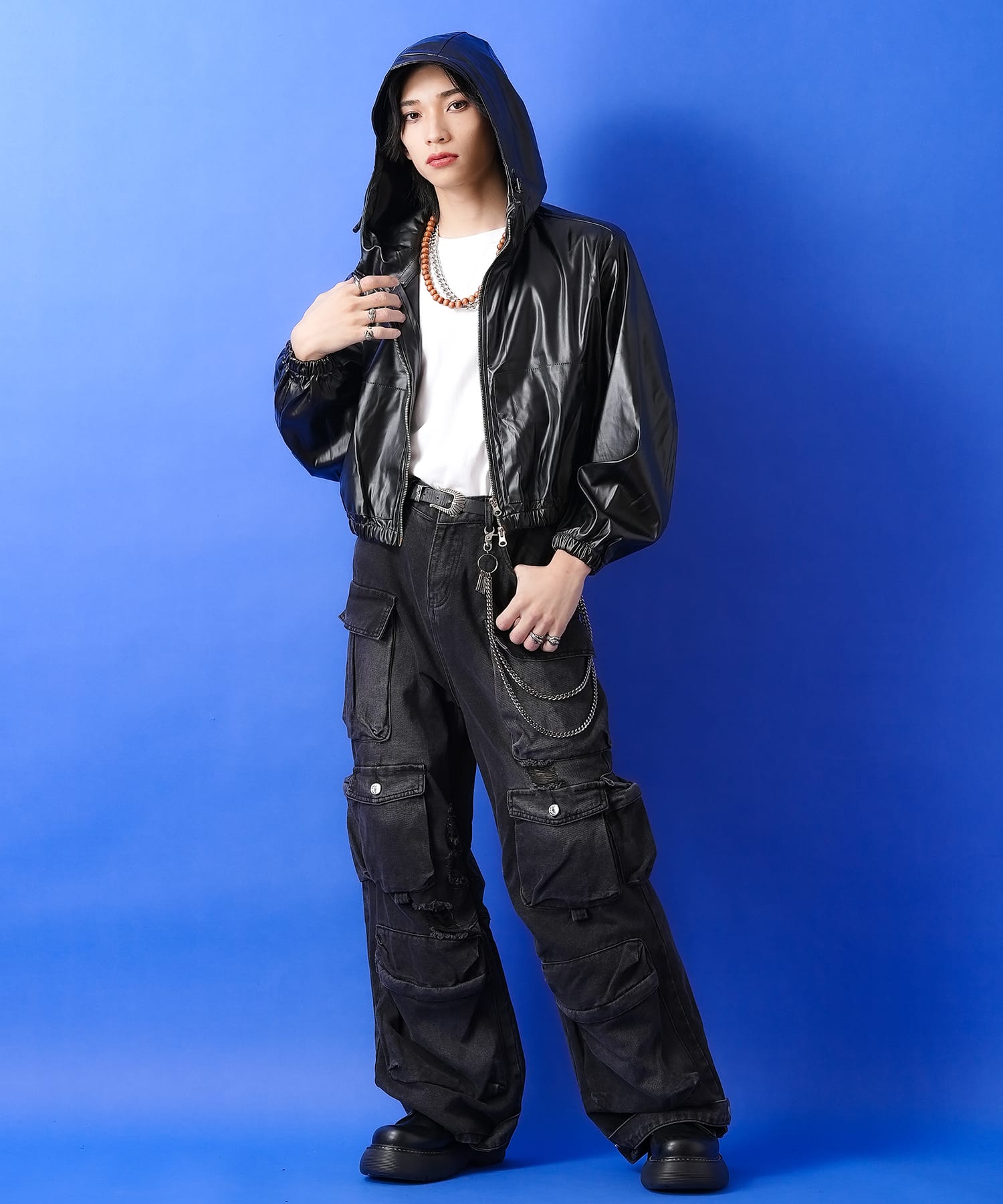 ANACHRONORM ダークグレー ジップアップパーカー ANACHRONORM ダークグレー ジップアップパーカー