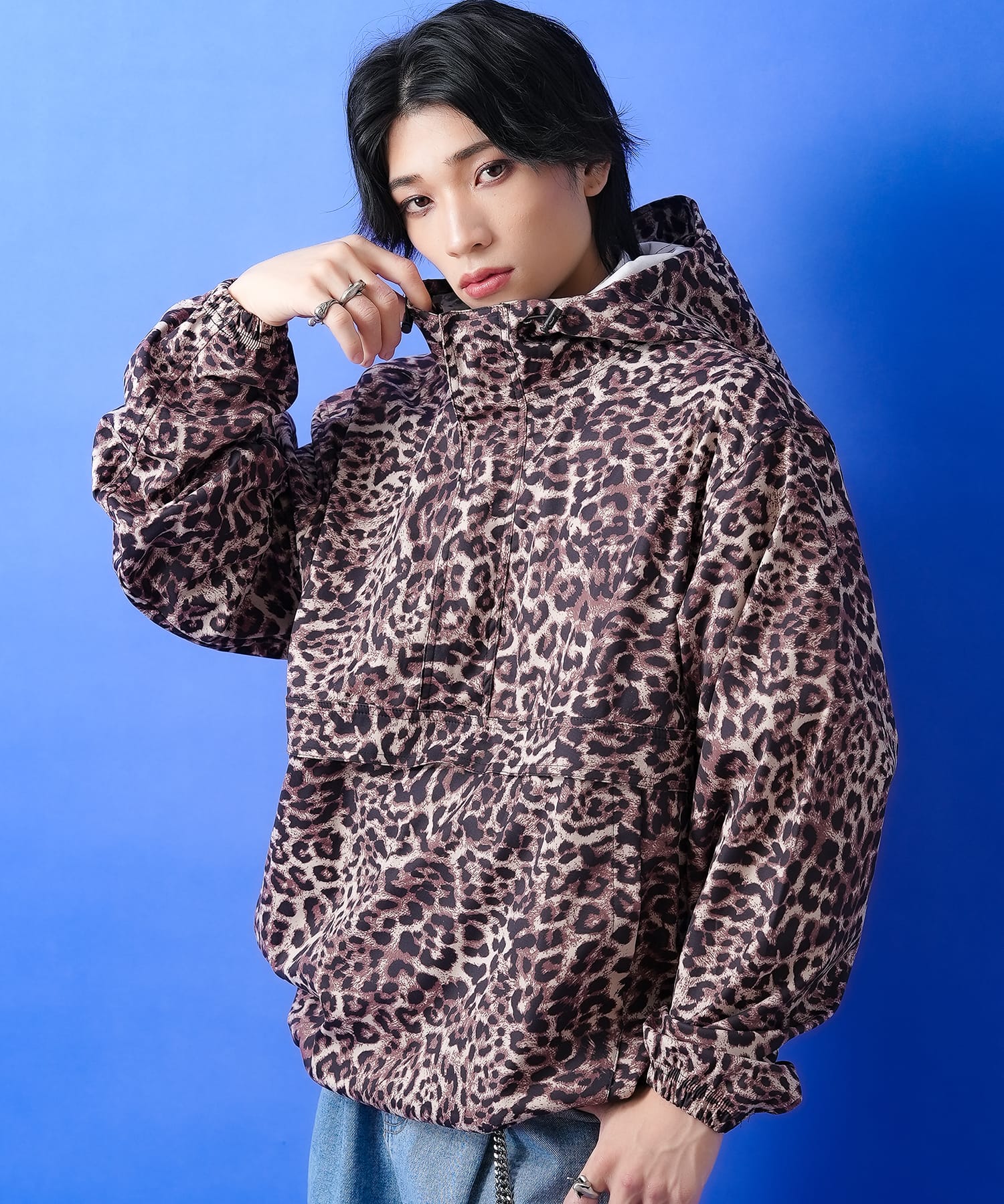 レオパードアノラックパーカー / メンズ レディース ユニセックス