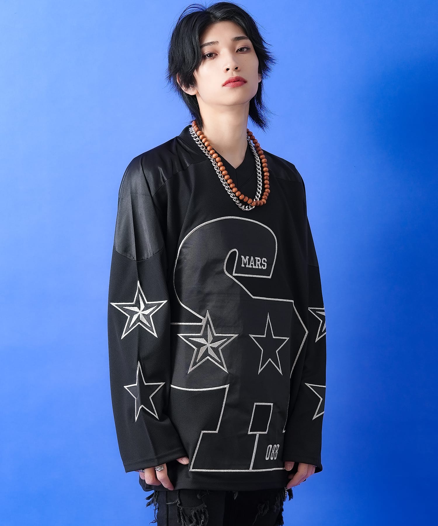 ビッグロゴワッペン刺繍ホッケージャージ / ゲームシャツ 長袖 メンズ