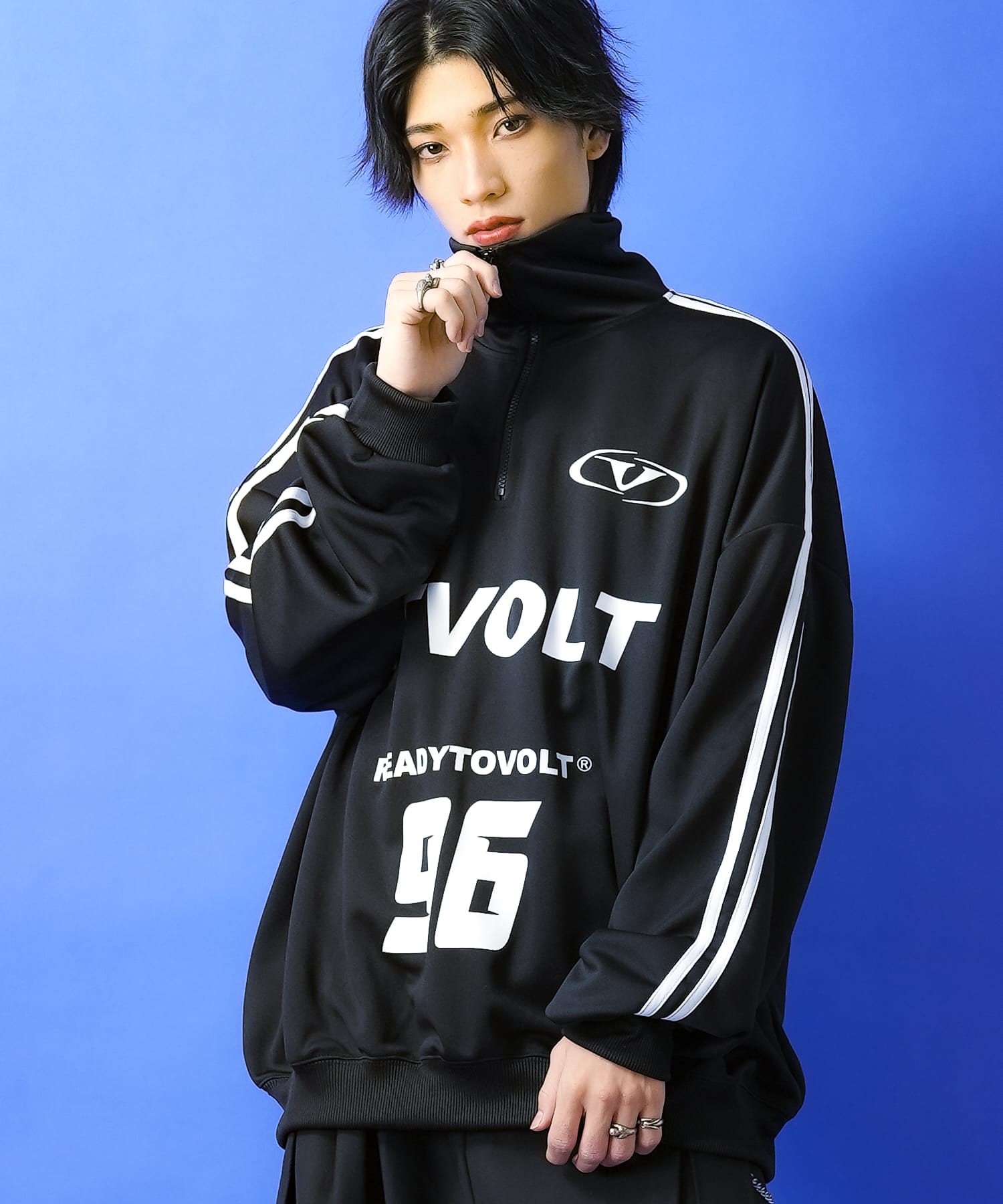 ゲームシャツデザインハーフジップジャージ / トラックトップ メンズ