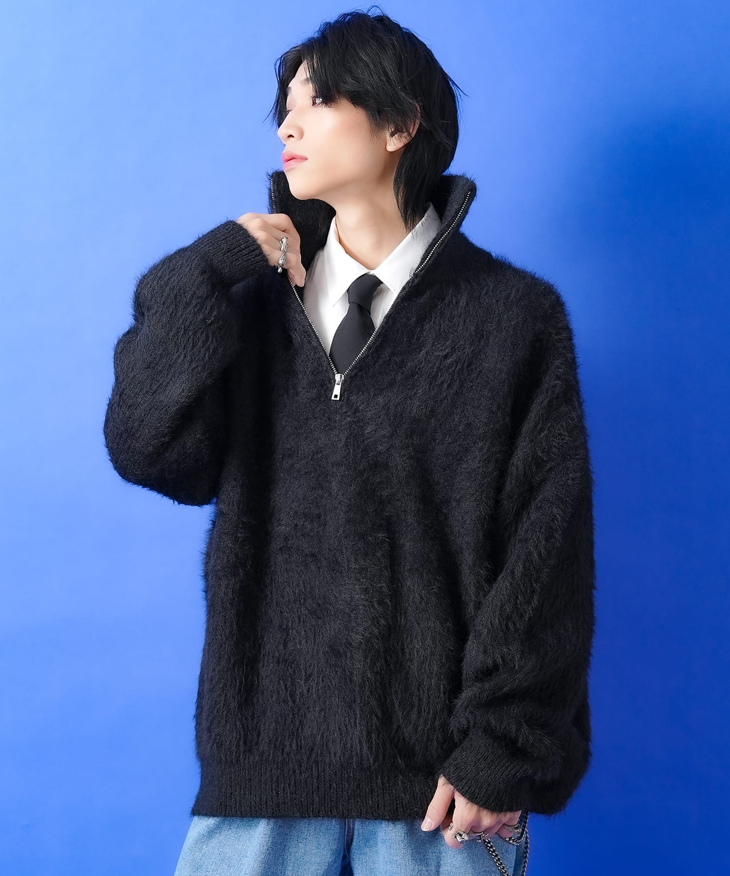 Glam Lips スタンドカラー ファー　オーバーコート Chico】スタンドカラーミドル丈オーバーコート | OUTLET