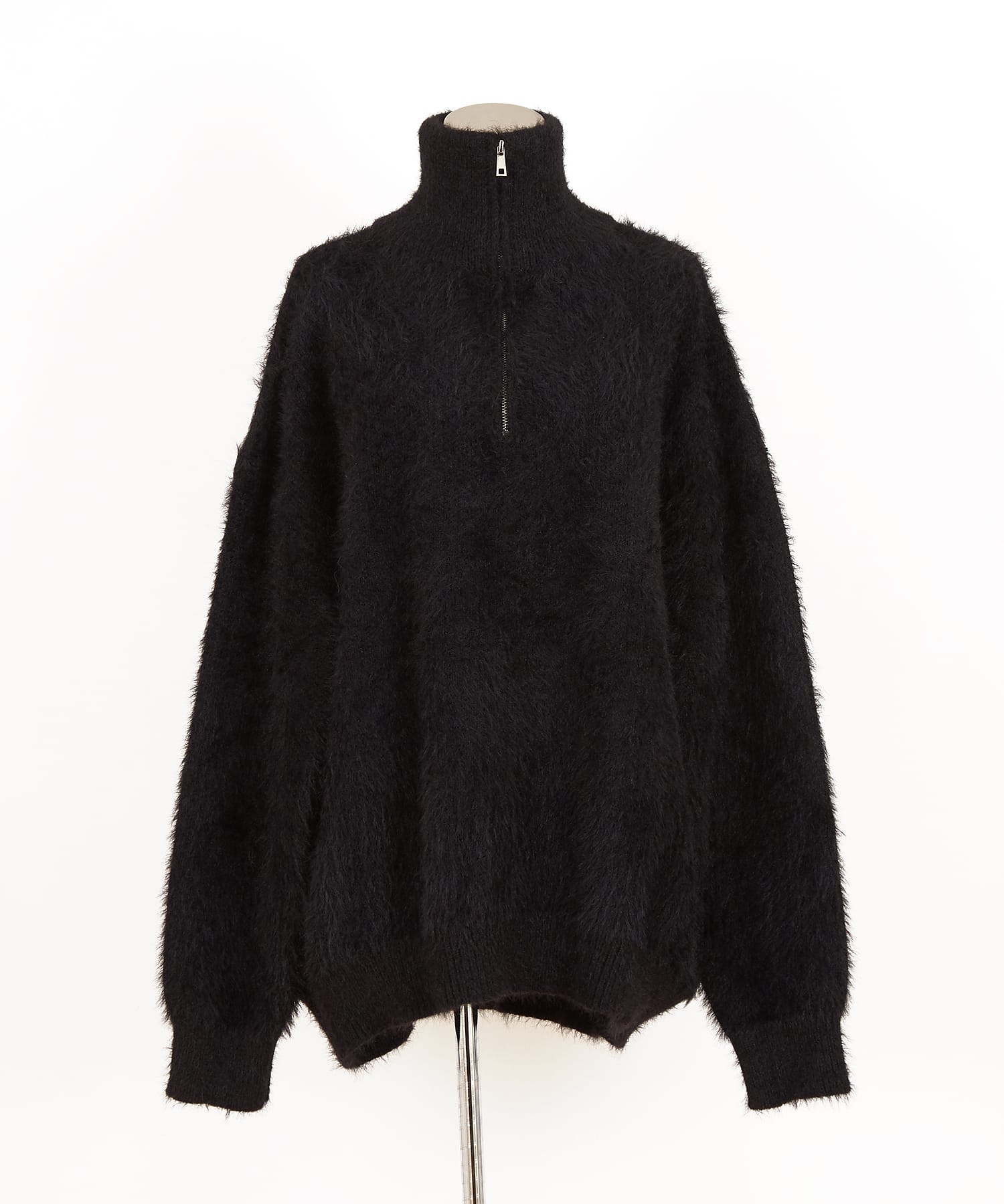 スタンドネックハーフジッププルオーバーファーセーター / メンズ