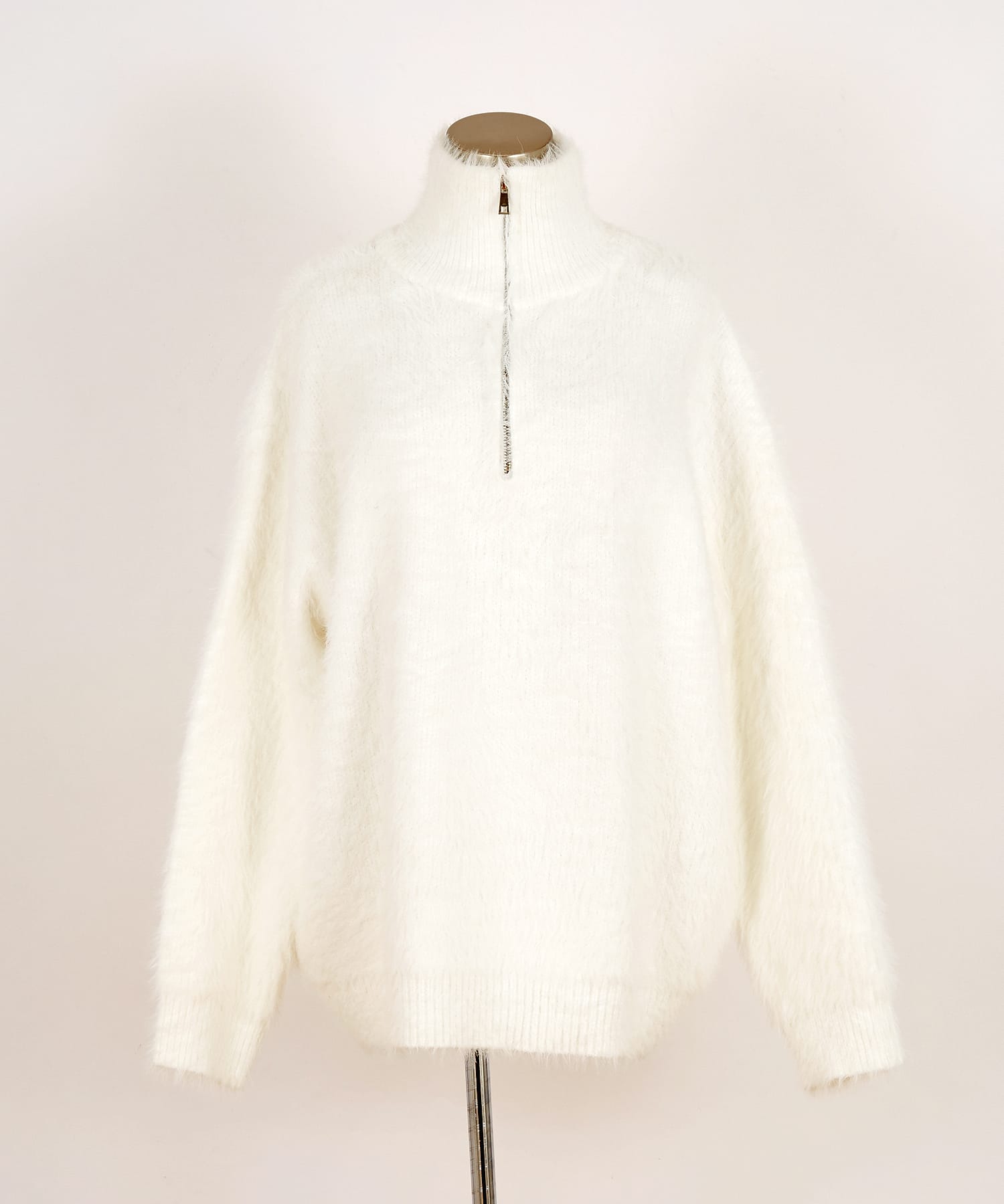 スタンドネックハーフジッププルオーバーファーセーター / メンズ