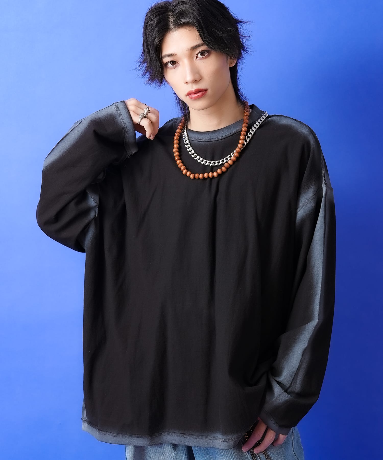 a.p.o.v.  淵スプレーペインティングカットソー