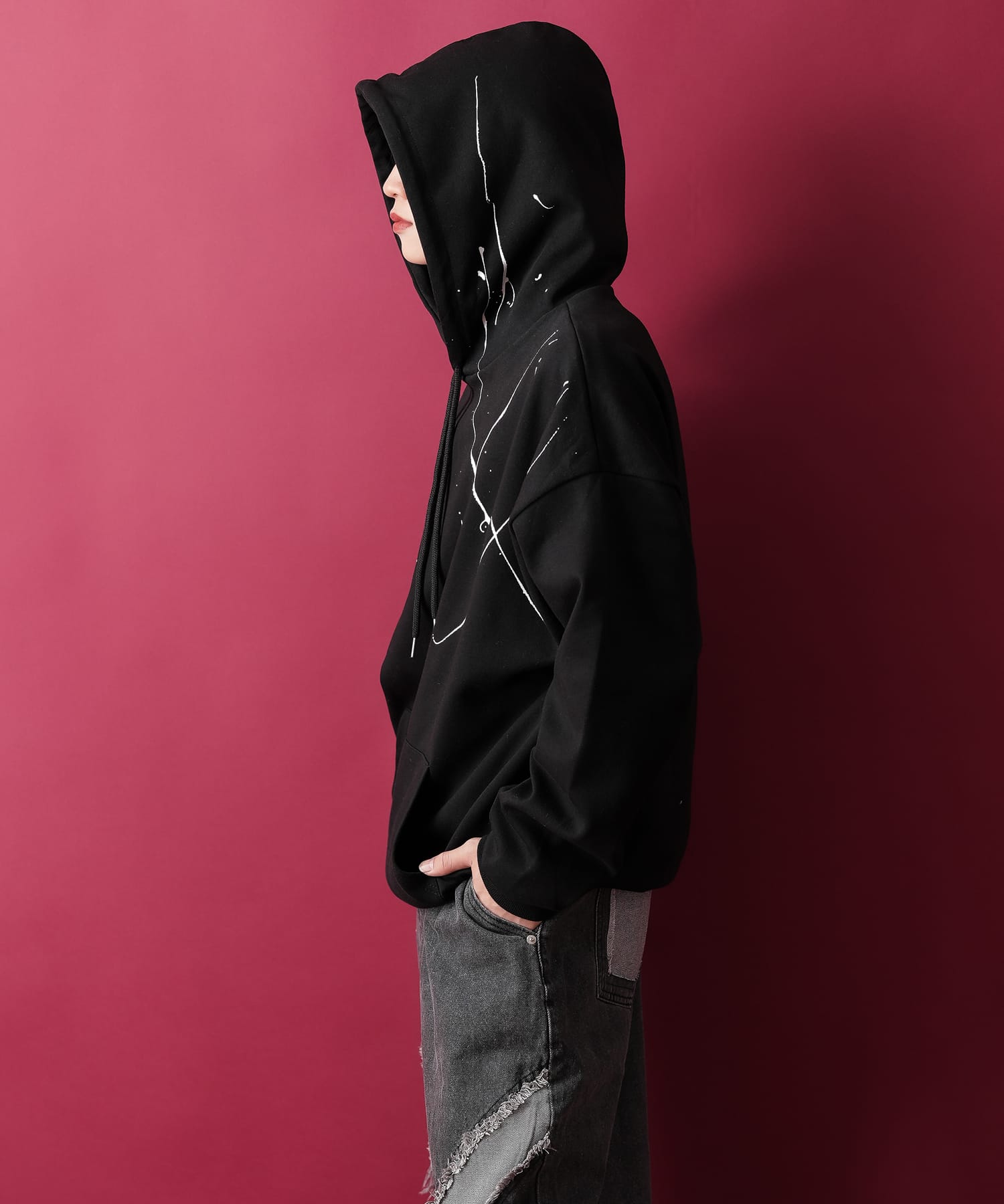 ペイントスウェットポンチプルオーバーパーカー / スエット メンズ