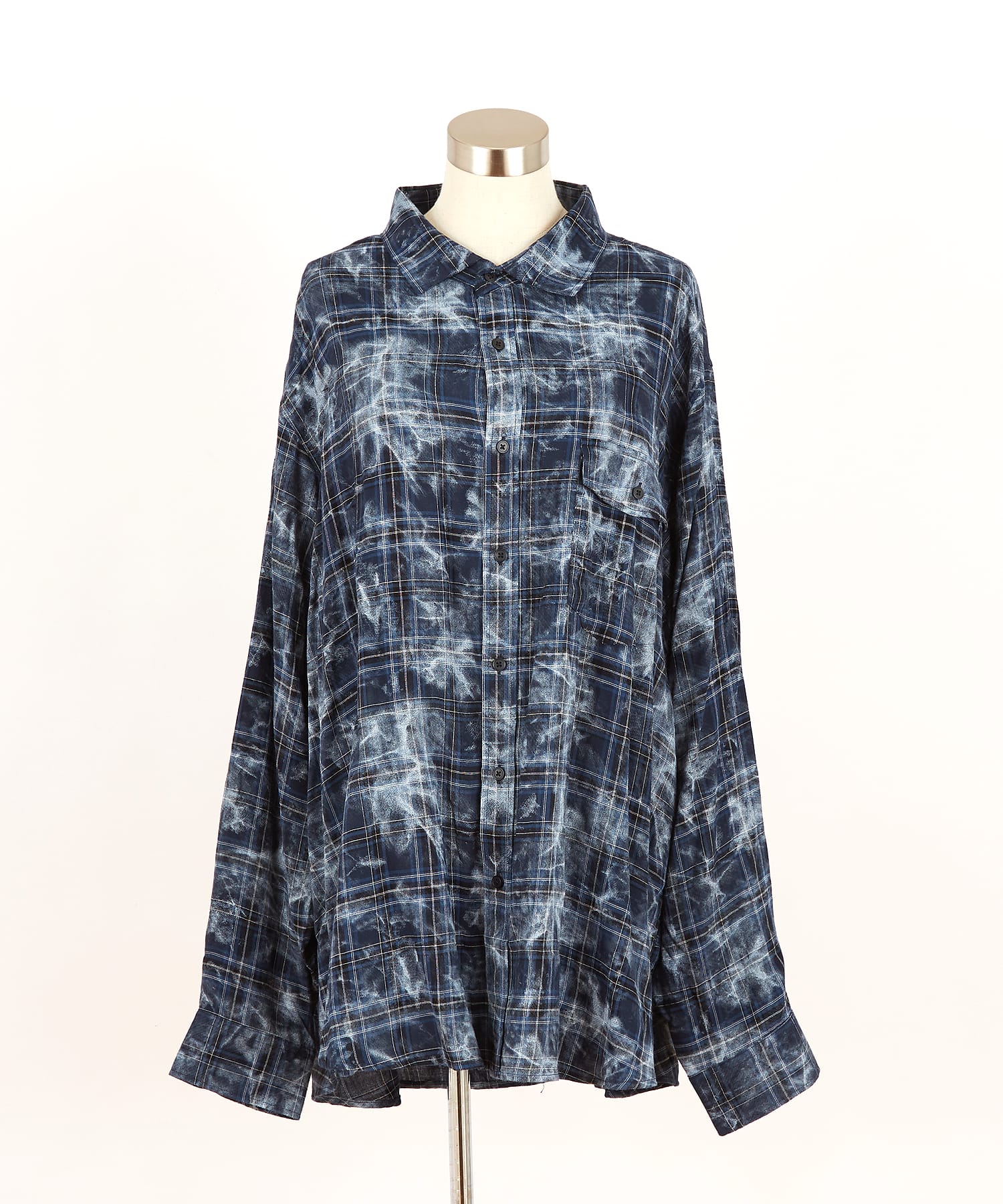 EFFLORESCENCE ダークグレー Lサイズ シャツ オーガニックコットンロングシャツ（ダークグリーン）【ユニ