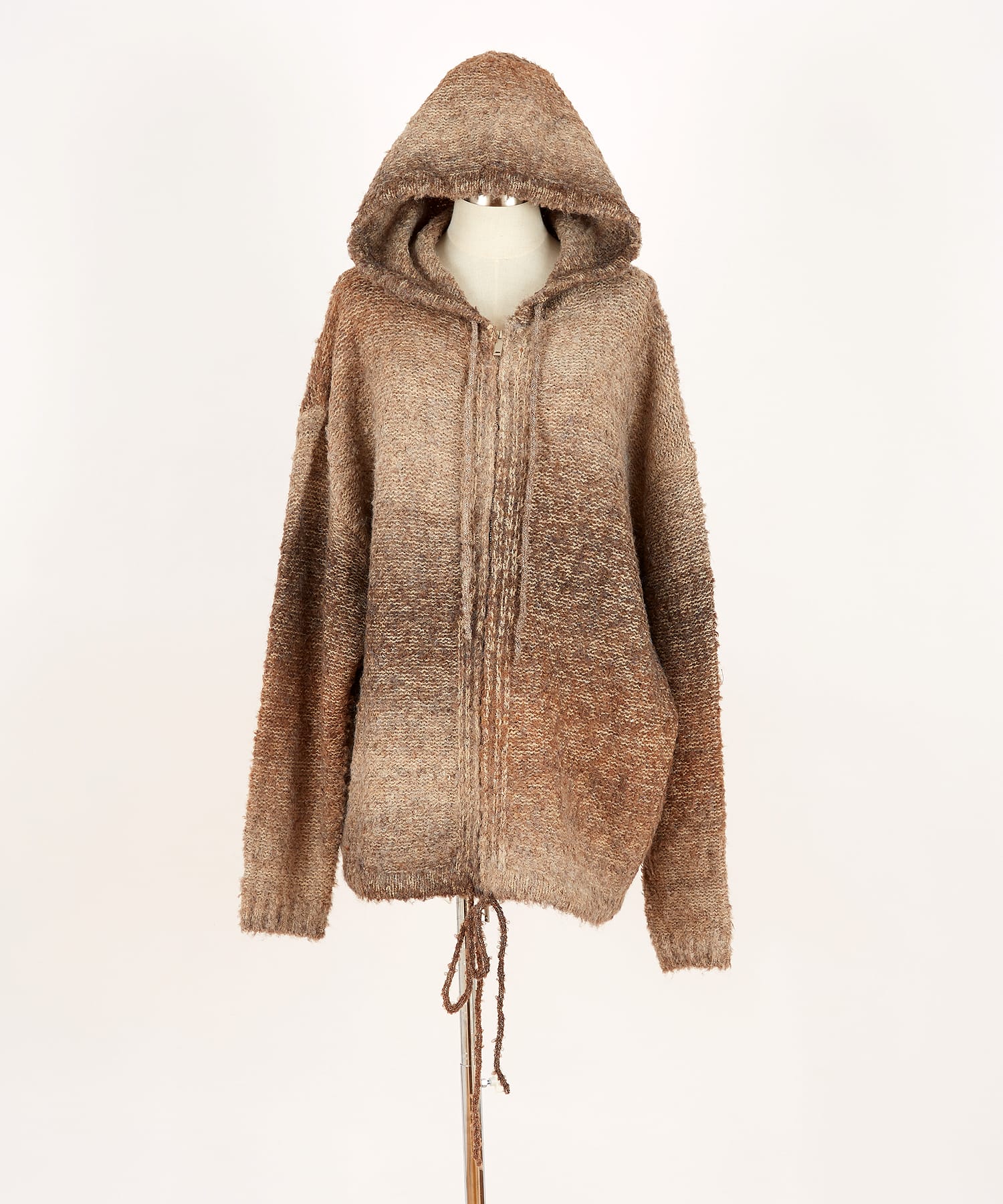 美品☆24年モデル完売品☆ダイアグラム　ニットコンビパーカー　ジップアップ　36 24年モデル EC限定再販売】アラカルトスウェード調 ジップアップ