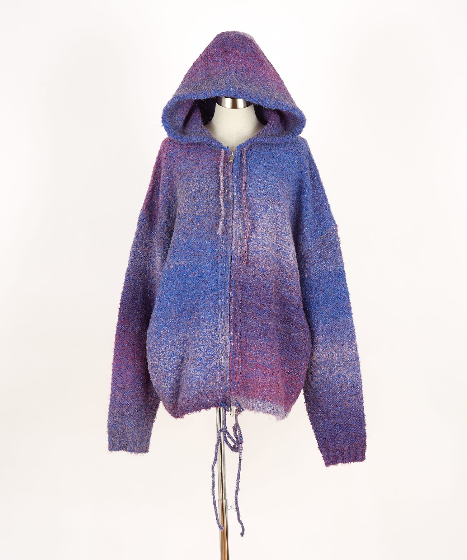 グラデーションスラブニットジップアップパーカー / ZIPパーカー