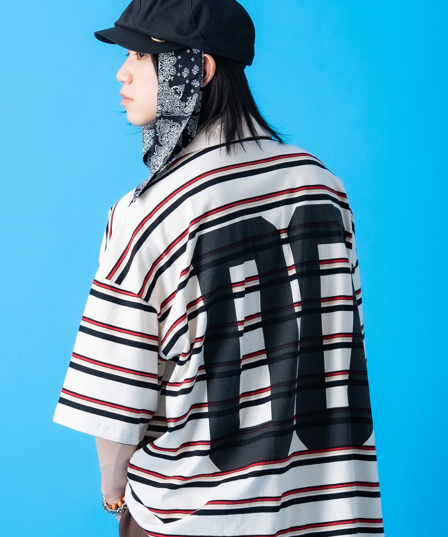 【即完売モデル】ケボズ☆ワンポイント刺繍ロゴ入り太ボーダーラガーシャツ入手困難 即完売モデル】ケボズ☆ワンポイント刺繍ロゴ入り太ボーダー