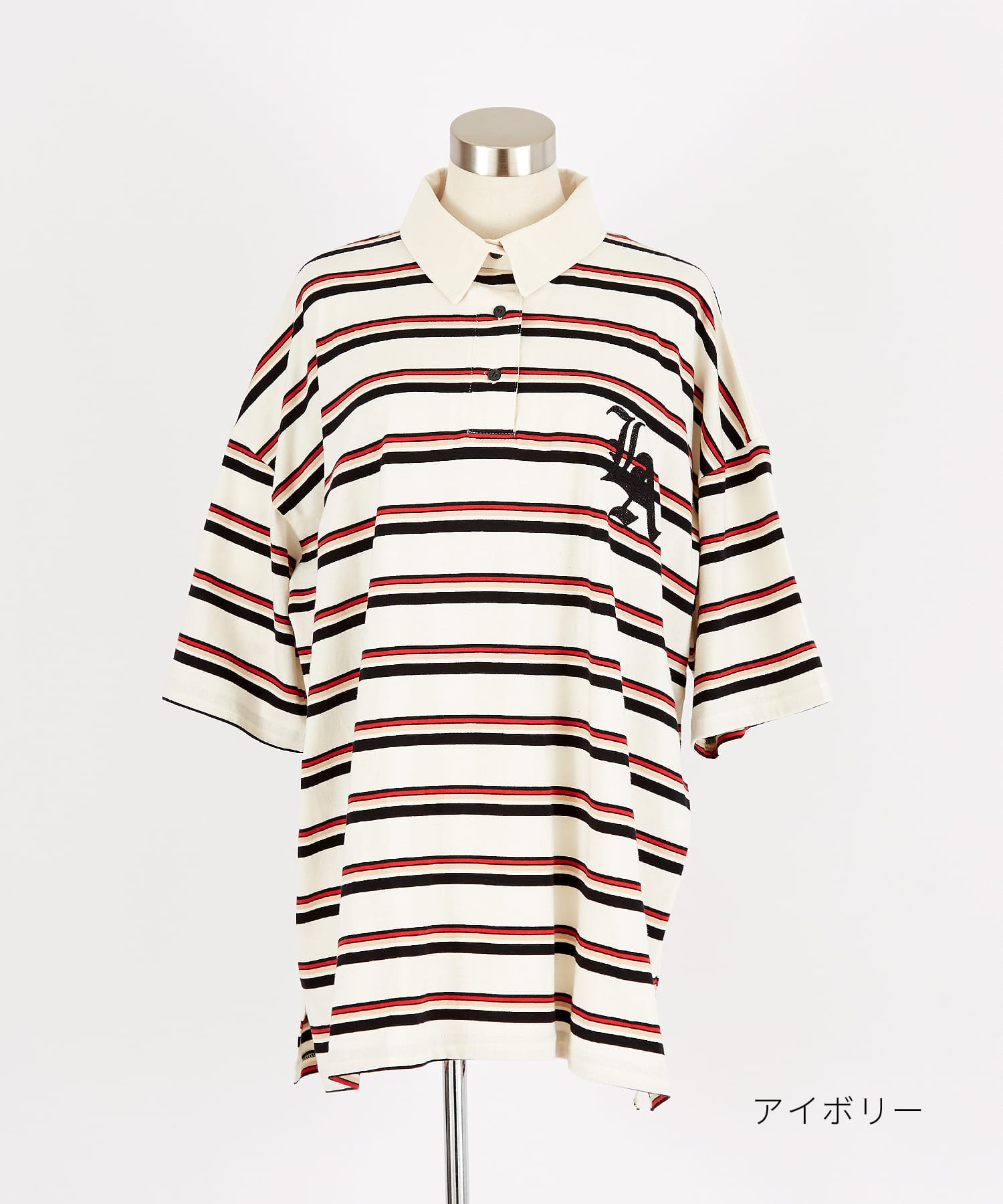 ワンポイントロゴ刺繍×ビッグナンバリングプリントボーダー柄