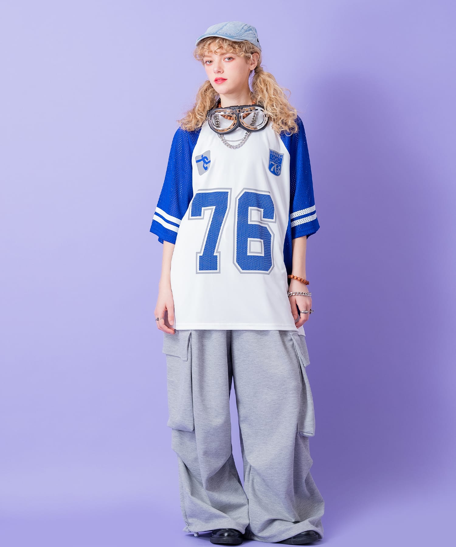 コンビメッシュツートーン切り替えナンバリングフットボールシャツ