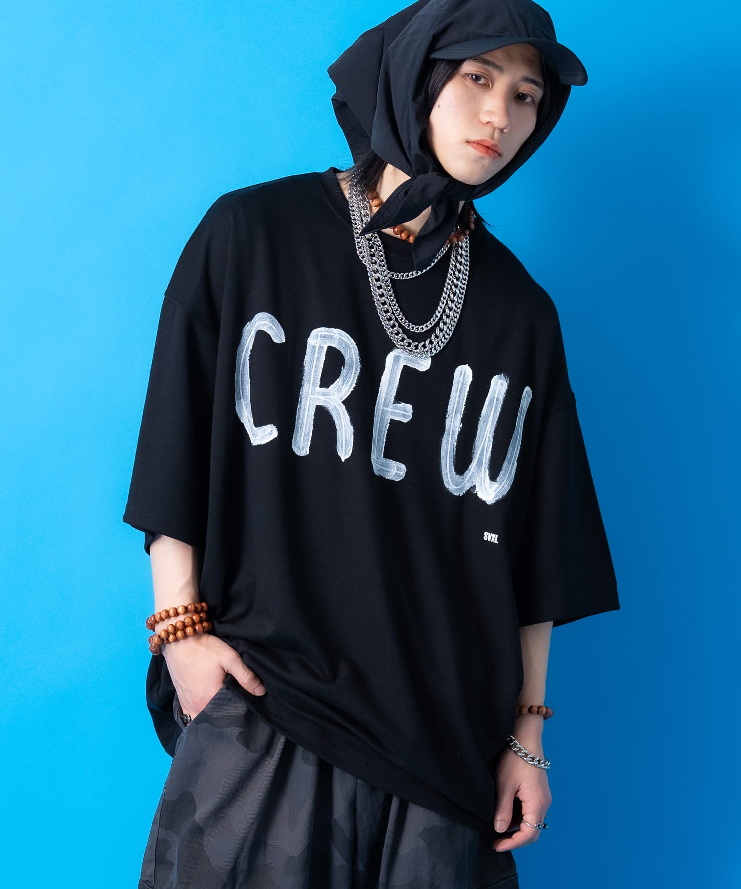 a.p.o.v.  ラフ書きロゴプリントオーバーサイズTシャツ