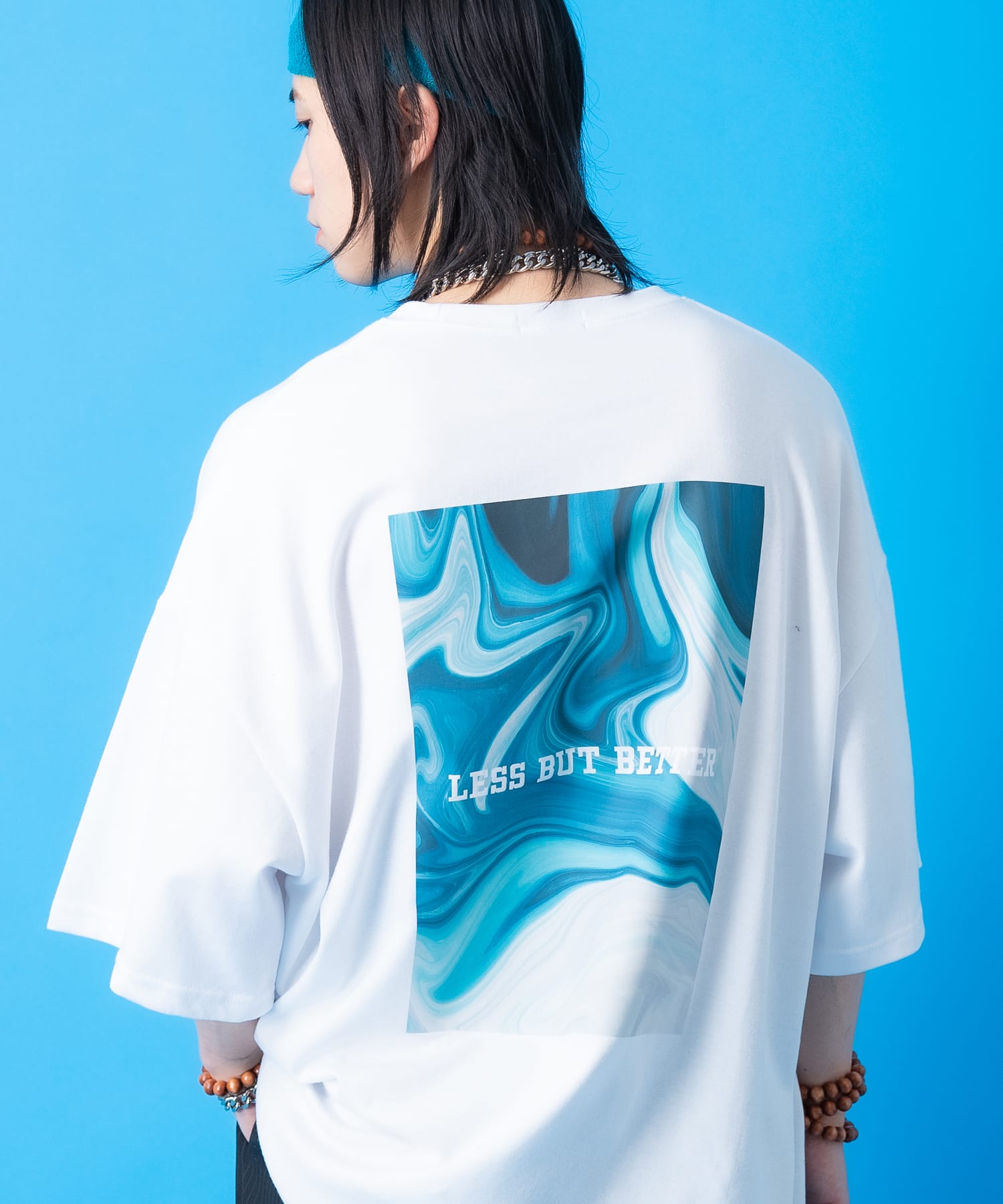 a.p.o.v.  バックマーブルボックスビッグプリントオーバーサイズTシャツ